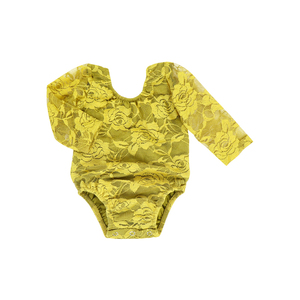 Bebé <span class=keywords><strong>recién</strong></span> <span class=keywords><strong>nacido</strong></span> Niñas <span class=keywords><strong>Mi</strong></span> Primer Cumpleaños Trajes Lindo Pelele de encaje floral de manga larga Ropa sólida para niños - Product Image 2