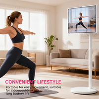 IKinor, Nuevo Televisor Inteligente Portátil con Pantalla Táctil de 27 Pulgadas, Android, Reproduce Videos, Giratorio, Móvil, Full HD, 40-75Hz