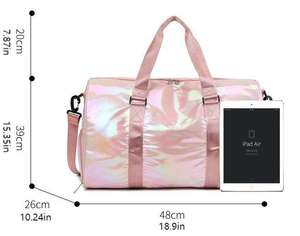 Custom Logo Luggage Bag Travel Bag Gym Bag Sublimation Glitter Casual Polyester Cheer <b>Suitcase</b> Travel Bag Women's Shoulder Bag - Product Image 2