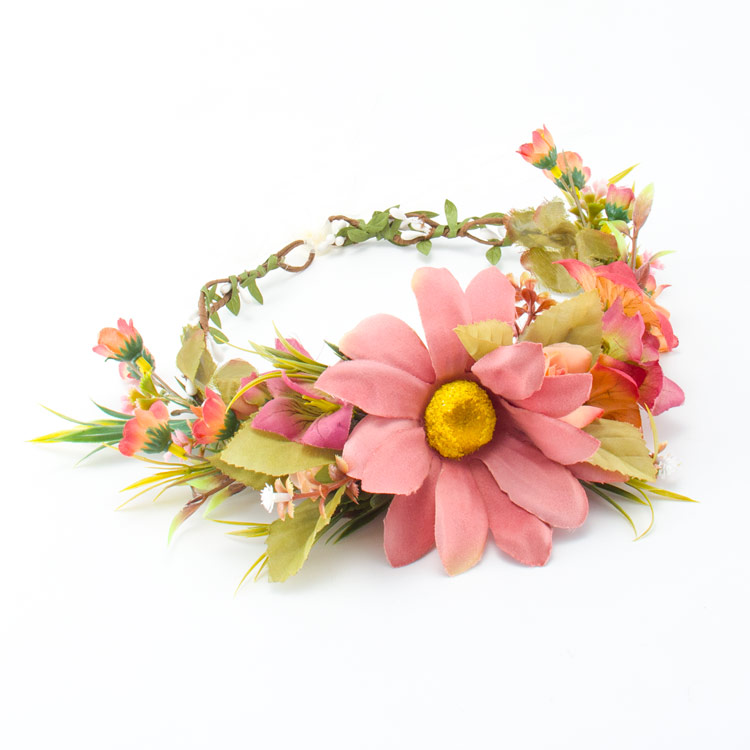 fc290节日花卉头饰花环乡村仙女向日葵花冠 - buy flower crown,boho