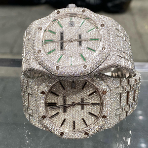 Reloj de Lujo con Diamantes Tese, Color D, Mecánico, Automático, de Buceo, Acero Inoxidable, Movimiento ETA, Resistente al Agua 30 Bar, Estilo Hip Hop - Product Image 1