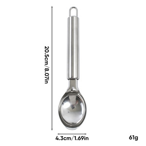 Cuillère à glace en acier inoxydable, coupe-boules manuel, outil de cuisine durable pour desserts, sans danger pour les aliments, compatible lave-vaisselle - Product Image 5