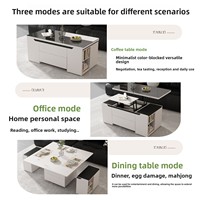 Table basse et de repas multifonctionnelle moderne Shiyu avec espace de rangement et tabouret mobile pour petit appartement et salon