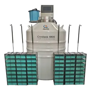 CRYOBIN 4800 Nitrogênio Líquido Cell Bank com Sistema Lembrete de Telefone Móvel para Fazenda Congelada Semen Storage