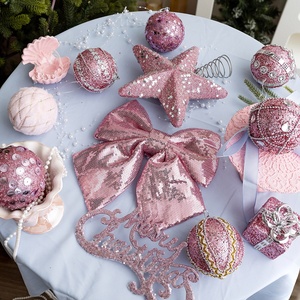 Decoraciones para Árboles de Navidad, Bolas de Navidad de Espuma Rosa de 8 cm, Adornos Colgantes para Árboles, Bolas de Navidad de Plástico - Product Image 2