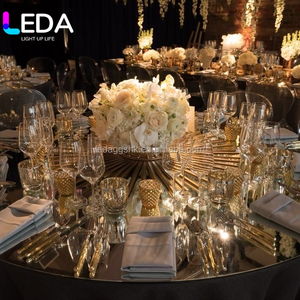 Housse de table ronde en PET LEDA, miroir flexible réfléchissant, nappe de table pour mariage, banquet, événement, fête - Product Image 1