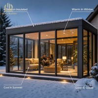 Kit de véranda modulaire préfabriquée, structure en aluminium, verre trempé, véranda en verre, jardin, patio, pièce extérieure préfabriquée à faire soi-même