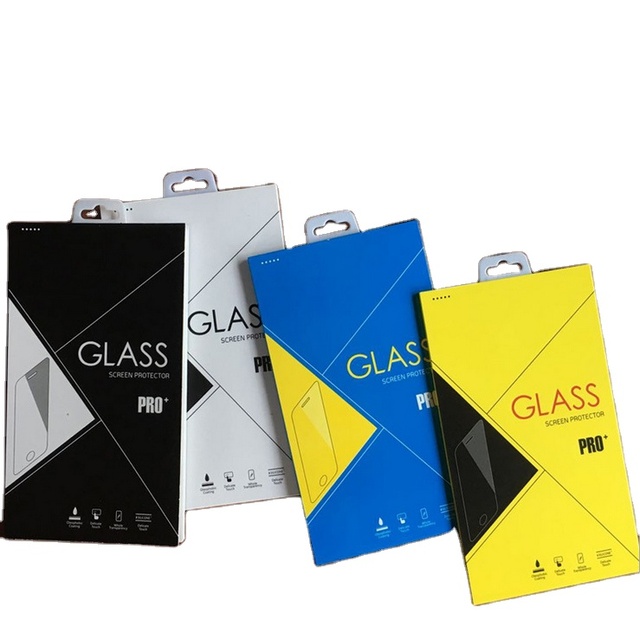 Custom Logo Printed Paper Box Packaging for Tempered Glass Screen Protector 2.5D Radian Mobile Phone Retail Package