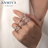 925 bagues en argent Sterling gros Zircon pierre bijoux en gros femme serpent papillon fleur feuille OEM rond bagues de fiançailles anneaux