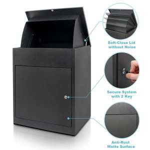 Caja de entrega de paquetes montada en la pared personalizada, buzón de correo con cerradura, caja de envío postal para escuela, oficina y hogar - Product Image 3