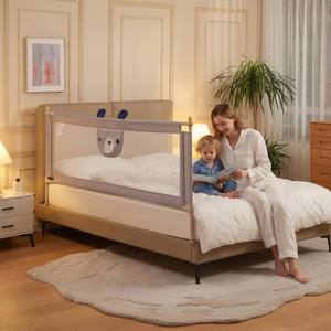Barrière <span class=keywords><strong>de</strong></span> sécurité réglable en maille pour <span class=keywords><strong>lit</strong></span> bébé et enfant, avec décoration ours 3D mignon, personnalisable OEM, vente chaude - Product Image 6
