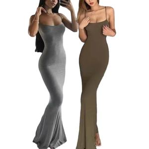 <span class=keywords><strong>Look</strong></span> Chic e abito Sexy da donna con cinturino in pesca Slim Fit - Product Image 2