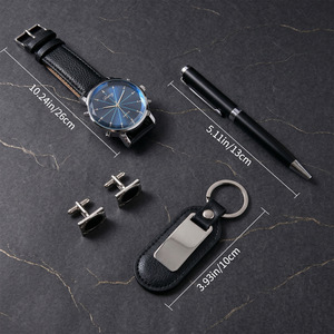 Valentine'S Day Gift <b>Set</b> <b>Watch</b> Cufflinks Pen Keychain Wooden Box Business Gift Practical Present For Men - Product Image 3