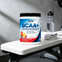 BCAA Plus en poudre OEM 7g, acides aminés à chaîne ramifiée avec complexe hydratant, saveur punch aux fruits, 30 portions, 393g, complément alimentaire