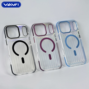 Coque de téléphone transparente VAWI B337 avec support d'appareil photo, étui magnétique transparent pour téléphones mobiles <span class=keywords><strong>iPhone</strong></span> 18 17 Pro Max et Samsung S26 - Product Image 2