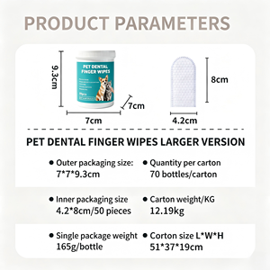 50 lingettes dentaires <span class=keywords><strong>pour</strong></span> animaux de compagnie en pot grand format, lingettes douces et écologiques <span class=keywords><strong>pour</strong></span> doigts, 4,2x8cm, <span class=keywords><strong>pour</strong></span> chiens et chats, en vrac, OEM, marque privée - Product Image 2