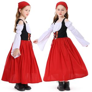 Costume d'Halloween pour filles, jupe longue <span class=keywords><strong>médiévale</strong></span> en polyester pour enfants, idéale pour le festival de la bière, disponible pour l'exportation. - Product Image 3