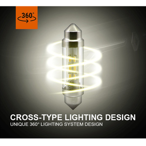 Ampoule LED 6V 12V 24V, type Festoon, 31mm 36mm 39mm 42mm, 360 degrés, sans points noirs, <span class=keywords><strong>lampe</strong></span> intérieure pour véhicules classiques vintage - Product Image 1