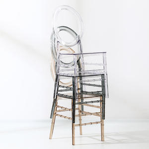 Transparent Bamboo Style Plastic Dining Chair With <b>Backrest</b> Modern Minimalist Design For Adult Use - Product Image 4