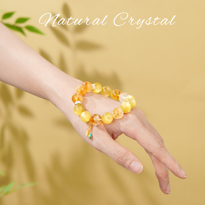 Fashionable Rutilated Quartz Beaded Bracelets Trendy Energy Stone Citrine <b>Healing</b> <b>Crystal</b> Bracelets Stylish <b>Jewelry</b> - Product Image 3