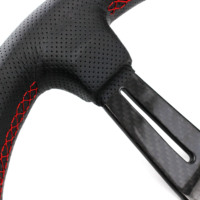 Volant à la dérive en PVC Offre Spéciale 350mm à rayures noires Conception sportive universelle en carbone
