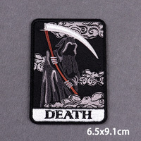 Patchs en tissu polyester brodés style punk, motifs cartes de tarot, badges thermocollants, autocollants pour vêtements DIY, en stock