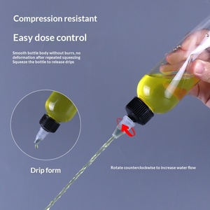 Venta al por mayor: Botellas dispensadoras de PET de 60ml y 30ml con boquilla puntiaguda para gotas auriculares y pintura, con tapa de gel de plástico <span class=keywords><strong>transparente</strong></span>. - Product Image 4