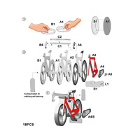 Modèle de puzzle 3D à assembler soi-même sur le thème du vélo, cadeau artisanal intellectuel, jeu d'entraînement cérébral amusant pour adolescents et adultes