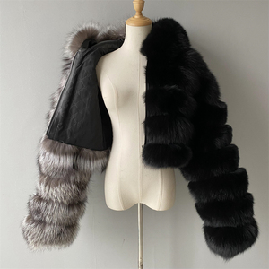 Jxwatcher <span class=keywords><strong>Cappotto</strong></span> in Vera <span class=keywords><strong>Pelliccia</strong></span> di Volpe Bicolore <span class=keywords><strong>con</strong></span> Cappuccio, Soffice e Caldo per Donna, Vendita all'Ingrosso - Product Image 6