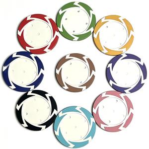 Ball Marker Holder Customized Two Tone Pattern Wholesale Golf Gifts Clay Golf Mahjong Poker Chips of China Manufacturers - Product Image 1