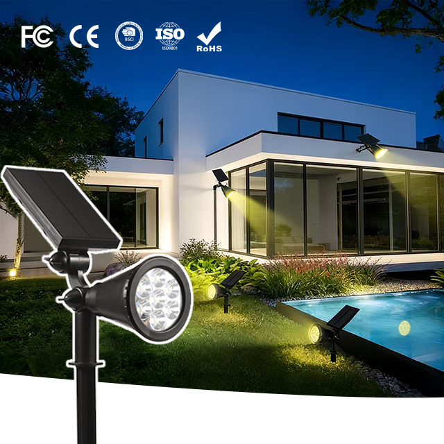 Adjustable Solar Spot Lights Outdoor Waterproof IP65 Garden Yard LED Solar Powered Landscape Lawn Solar Garden Spike Lights