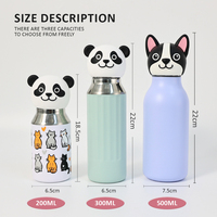 Botella infantil personalizada de acero inoxidable de 200ml/300ml/500ml con cubierta de animales con aislamiento al vacío y opciones personalizadas para bebés