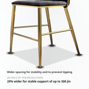 Silla de <span class=keywords><strong>Bar</strong></span> de Acero Inoxidable, Estilo Nórdico Creativo, Moderna y Sencilla, con Tejido a Mano, Silla Alta de Metal de Lujo Ligero - Product Image 5