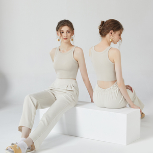 Женский дышащий Повседневный Спортивный укороченный топ со встроенным бюстгальтером, летняя майка, короткая длина, верхняя одежда - Product Image 6