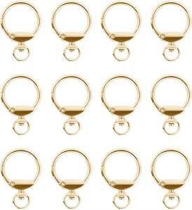 Pcs Round <b>Spring</b> Snap Hooks Swivel Ring Carabiner <b>Clips</b> Eyelet O Rings Buckle For Bags Belts Keychain Purses DIY Accessory Gold - Product Image 1