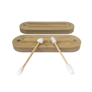 Ensemble de <span class=keywords><strong>coton</strong></span>-<span class=keywords><strong>tige</strong></span> écologique multifonctionnel personnalisé nettoyage de maquillage créatif avec étui en bambou en bois de <span class=keywords><strong>silicone</strong></span> et cotons-tiges - Product Image 6