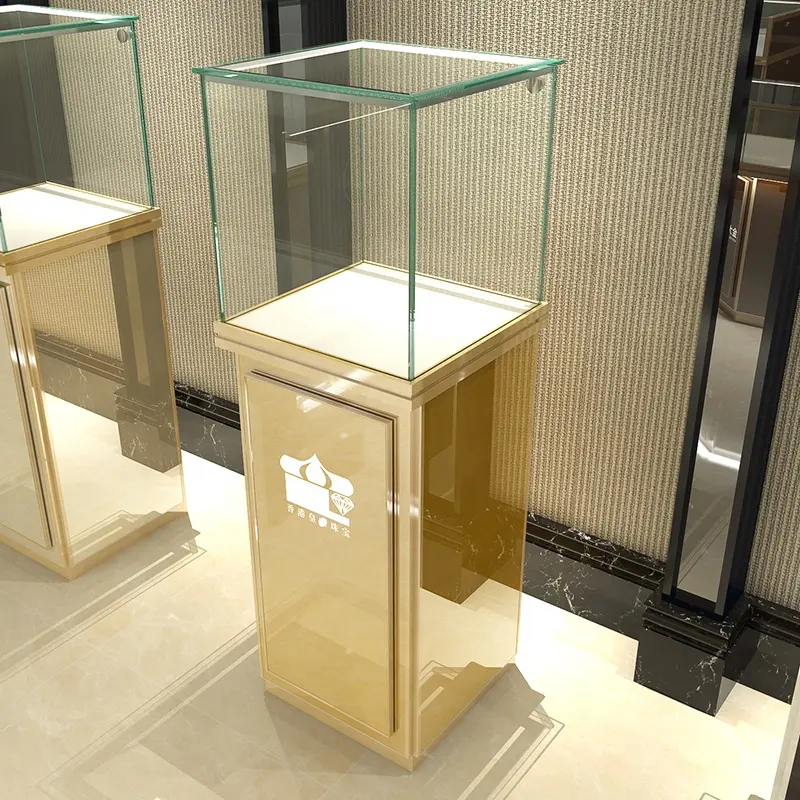 Modern Jewelry Glass Display Showcase Lockable Glass Vitrine Showcase Display Cabinet