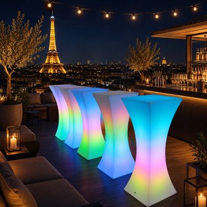 Table de bar LED rechargeable 16 couleurs IP65 étanche LLDPE Table de cocktail RGB pour discothèque mariage - Product Image 2
