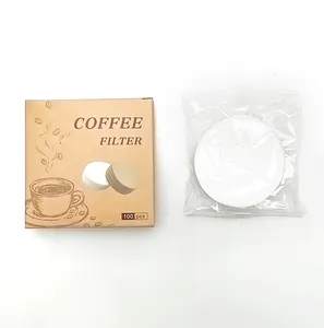 Espresso makinesi 100 adet kahverengi yuvarlak Barista aracı filtreli fincan kahve filtre kağıdı için 51mm 53mm 58mm