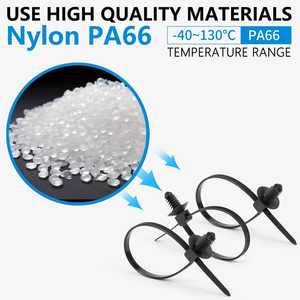 Прямая Продажа с завода, 100 шт. в упаковке, универсальные автомобильные кабельные стяжки с застежкой-молнией, держатель для стяжек с булавкой и кнопкой - Product Image 3