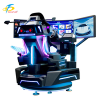 Simulateur de course automobile à triple écran, machine de jeu vidéo d'arcade à trois axes et 360 degrés pour centre de jeux