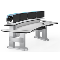 Console de salle de contrôle ergonomique intégrée, table de travail moderne à hauteur réglable, mobilier de poste de travail