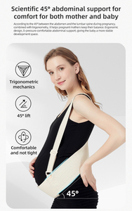 Cinturón de soporte transpirable para mujeres embarazadas para espalda y abdomen Banda ajustable para el vientre de maternidad con elevación de 45 ° - Product Image 2