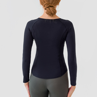OEM ODM Ioga Logotipo personalizado Ropa de yoga Respetuoso con la piel Deportes Fitness Top Mujeres Camisetas de Yoga de manga larga