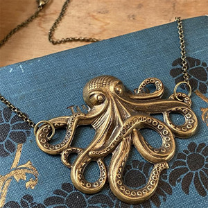 GT Retro Cthulhu collar Unisex gótico calle <span class=keywords><strong>Hipster</strong></span> estilo con cadena de eslabones colgante de pulpo pirata de moda para boda o regalo - Product Image 4