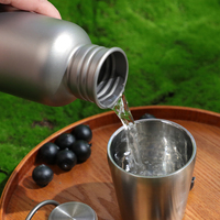 Bouteilles sous vide Thermos en titane pur Bouteille isolée sous vide à double paroi étanche pour voyage Camping en plein air Bouteille d'eau