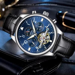 Envío Directo, Reloj Mecánico para Hombre KINYUED J-125, Movimiento Automático, Correa de Cuero, Fase Lunar, Visualización de Día y Fecha, Resistente al Agua 3BAR - Product Image 6
