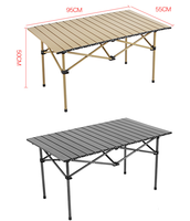 Table de camping pliable moderne en métal pour l'extérieur - Conception ultralégère et portable pour le camping et la plage