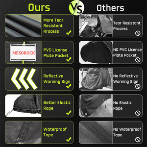 <span class=keywords><strong>Housse</strong></span> de <span class=keywords><strong>vélo</strong></span> étanche pour 2 vélos, 600D Oxford Outdoor Cover Reflective Sign Bike Cover <span class=keywords><strong>Transport</strong></span> on Rock With PVC Palette Pocket - Product Image 3