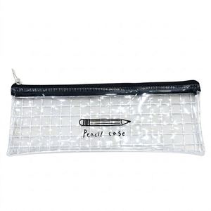 Clear PVC Waterproof Zipper Pencil Case Custom Logo for Students-Keeps Pens Small Stationery Organized for <b>School</b> Office Use - Product Image 6